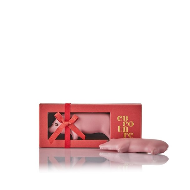 Cocoture - marcipangris m. pink choko. &amp; hindbrsmag i rd cocoture ske - ca. 80g