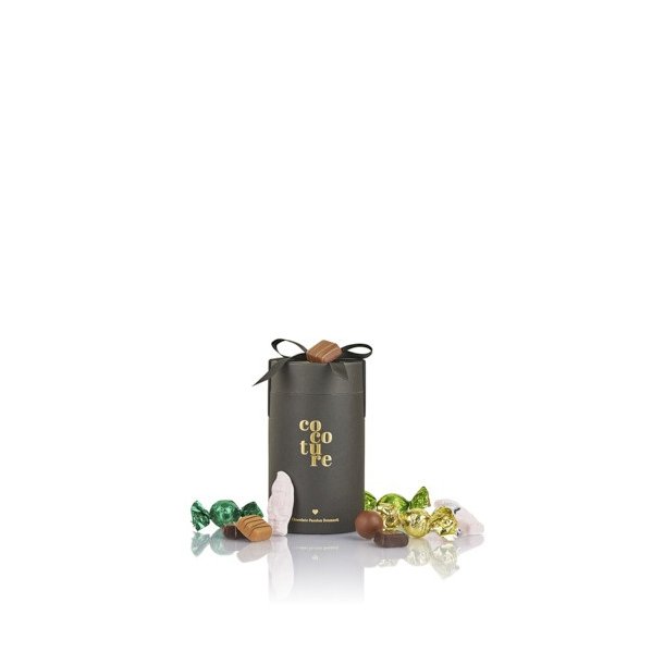 Cocoture - 250g mixet chokokugler, konfektstykker &amp; skum julemnd i sort gaverr m sljf