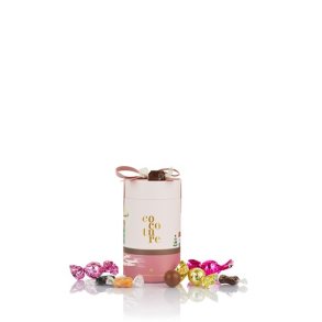 Cocoture - 250g mixet chokoladekugler & karamelmix i lyser�dt Cocoture gaver�r m. sl�jfe