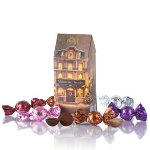 Cocoture - 160g mix chokoladekugler i chokoladehus jul