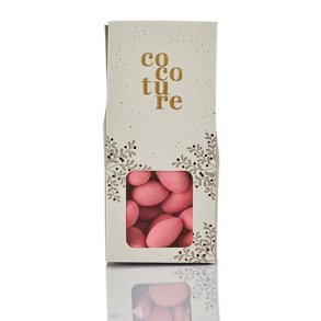 Cocoture - 90g lyserde mandler m. champagne & hvid chokolade i gr dragbox