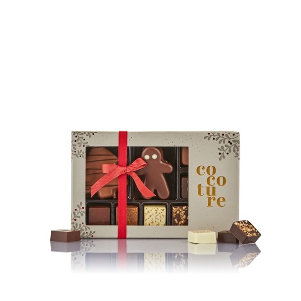 Cocoture 120g 2stk. jule marcipanfigurer &amp; fyldt chokolade i gr ske