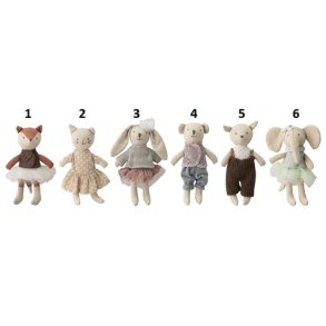 Bloomingville Mini - Animal friends Dukke, Multifarvet, Bomuld - 1 stk - v�lg variant