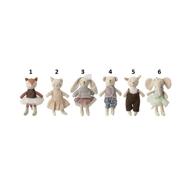 Bloomingville Mini - Animal friends Dukke, Multifarvet, Bomuld - 1 stk - v�lg variant