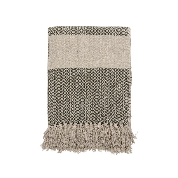 Bloomingville Fidan Plaid, Gr�n, Genanvendt Bomuld 160x130 cm