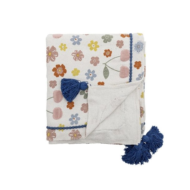 Bloomingville MINI Cherry Plaid, Multifarvet, Genanvendt Bomuld 160x130 cm