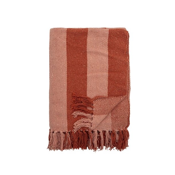 Bloomingville Frello Plaid, Orange, Genanvendt Bomuld 160x130 cm