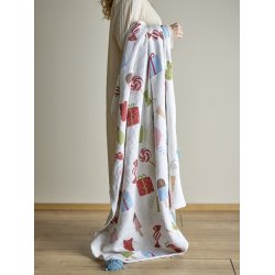 Bloomingville MINI, Sweets Plaid, Multifarvet, Genanvendt Bomuld 160x130 cm