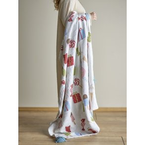 Bloomingville MINI, Sweets Plaid, Multifarvet, Genanvendt Bomuld 160x130 cm