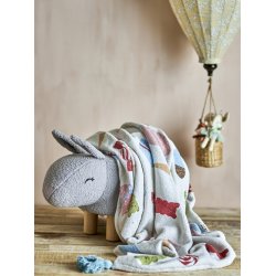 Bloomingville MINI, Sweets Plaid, Multifarvet, Genanvendt Bomuld 160x130 cm