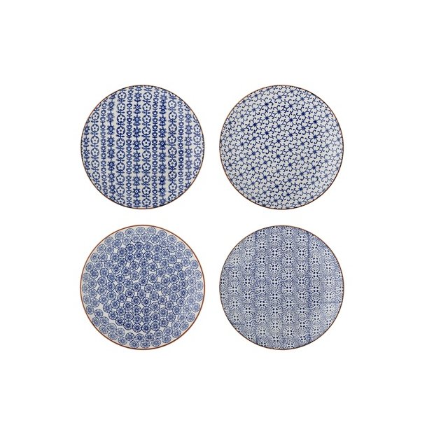 Bloomingville Karine Tallerken, Bl�, Stent�j - D20,5xH2,5 cm -  s�t af 4 