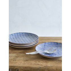 Bloomingville Karine Tallerken, Bl�, Stent�j - D25,5xH2,5 cm -  s�t af 4 