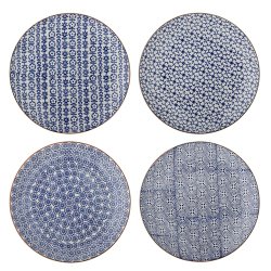 Bloomingville Karine Tallerken, Bl�, Stent�j - D25,5xH2,5 cm -  s�t af 4 