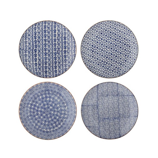 Bloomingville Karine Tallerken, Bl�, Stent�j - D25,5xH2,5 cm -  s�t af 4 
