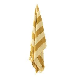 Bloomingville Frello Plaid, Gul, Genanvendt Bomuld 160x130 cm