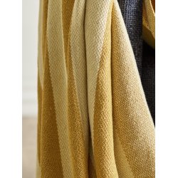 Bloomingville Frello Plaid, Gul, Genanvendt Bomuld 160x130 cm