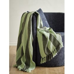 Bloomingville Frello Plaid, Gr�n, Genanvendt Bomuld 160x130 cm