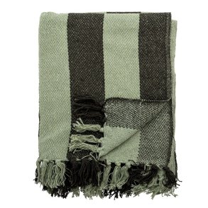 Bloomingville Frello Plaid, Gr�n, Genanvendt Bomuld 160x130 cm