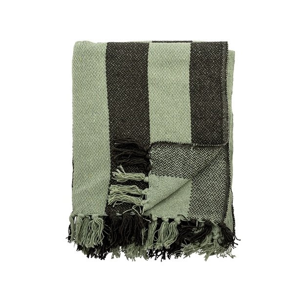 Bloomingville Frello Plaid, Gr�n, Genanvendt Bomuld 160x130 cm