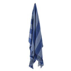Bloomingville Frello Plaid, Bl�, Genanvendt Bomuld 160x130 cm