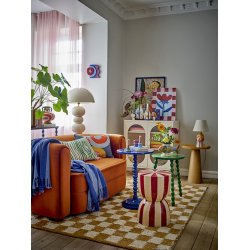 Bloomingville Frello Plaid, Bl�, Genanvendt Bomuld 160x130 cm