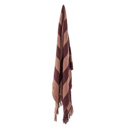 Bloomingville Frello Plaid, R�d, Genanvendt Bomuld 160x130 cm