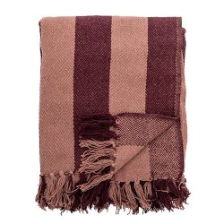 Bloomingville Frello Plaid, R�d, Genanvendt Bomuld 160x130 cm