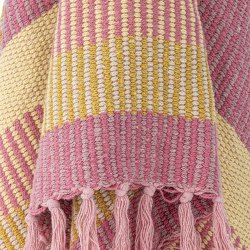 Bloomingville - Isnel Plaid, Pink, Genanvendt Bomuld - 160x130 cm.