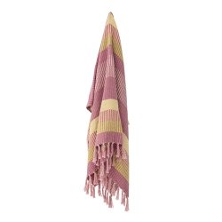 Bloomingville - Isnel Plaid, Pink, Genanvendt Bomuld - 160x130 cm.