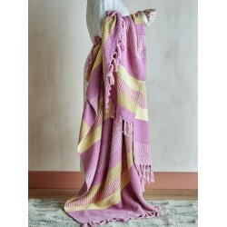 Bloomingville - Isnel Plaid, Pink, Genanvendt Bomuld - 160x130 cm.