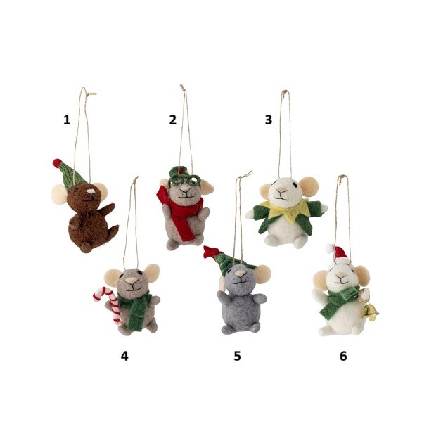 Bloomingville -Peo Ornament, Gr�n, Uld, - 1 stk. v�lg variant