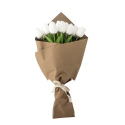 Bloomingville Tulip Buket, Hvid, Kunstige Blomster D17x32 cm