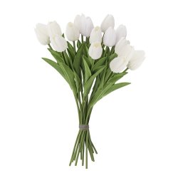 Bloomingville Tulip Buket, Hvid, Kunstige Blomster D17x32 cm