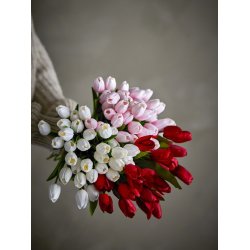 Bloomingville Tulip Buket, Rosa, Kunstige Blomster D17xH32 cm