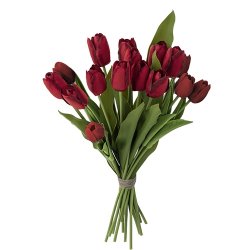 Bloomingville Tulip Buket,R�d, Kunstige Blomster D21x35 cm