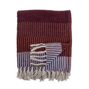 Bloomingville - Isnel Plaid, Multifarvet, Genanvendt Bomuld - 160x130 cm.