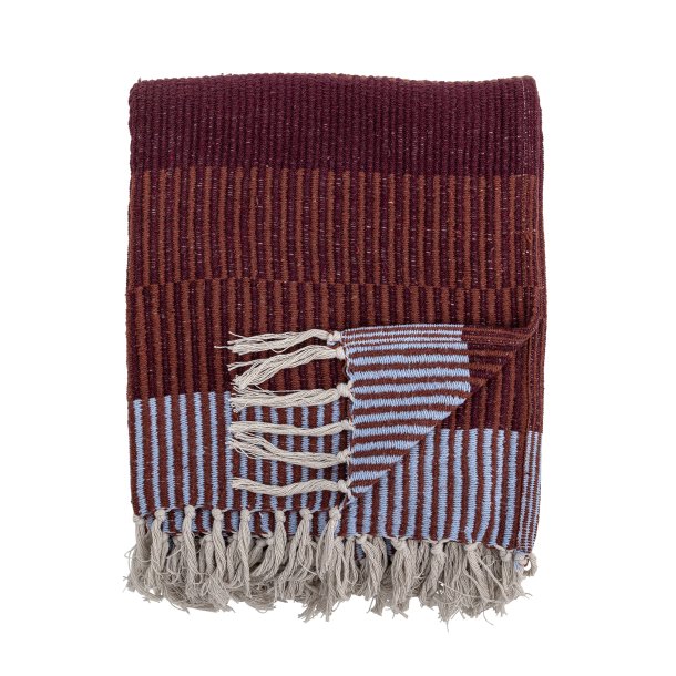 Bloomingville - Isnel Plaid, Multifarvet, Genanvendt Bomuld - 160x130 cm.