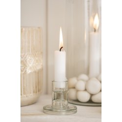 Ib Laursen Stage glas til 2,2 cm lys klar (kronelys eller bedelys)  - 6 cm h�j