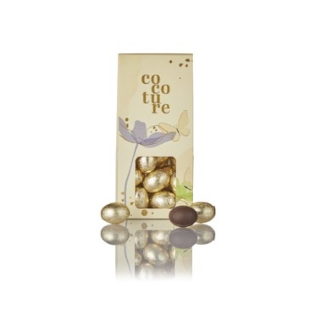Cocoture - 95-100g nye todelte folie�g guld folie, i gul Cocoture drag�box m. blomster 