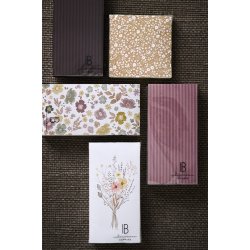 Ib Laursen -Serviet 10x20 cm mocca med m�rkere mocca striber 16 stk pr pakke