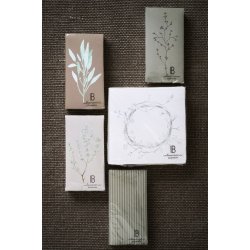 Ib Laursen -Serviet 10x20 cm gr�nt med m�rkere gr�nne striber 16 stk pr pakke