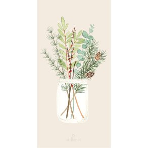 Ib Laursen -Serviet 10x20 cm julebuket i glaskrukke 16 stk pr. pakke