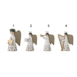 Bloomingville - Abba Lysestage, Hvid, Polyresin st med 4 (slge  enkeltvis)   