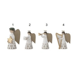 Bloomingville - Abba Lysestage, Hvid, Polyresin st med 4 (slge  enkeltvis)   