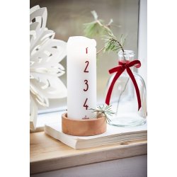 IB Laursen - Adventslys 1-4 hvid m/rde tal stillenat 