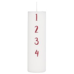 Ib Laursen Adventslys 1-4 hvid med rde tal