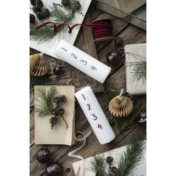 Ib Laursen Adventslys 1-4 hvid med rde tal