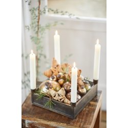 Ib Laursen Adventstage til 4 bedelys med hulmnster i siderne og fast bund