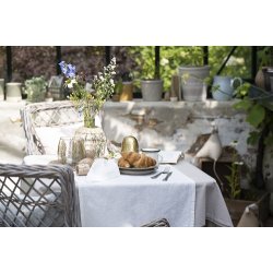 Ib Laursen Apotekerglas stor til bedelys med rattanflet, mundblst H: 16,5 : 12