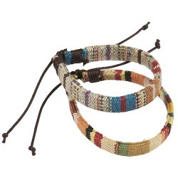 Ib Laursen Armbnd 2 ass multifarvet vvet bnd med snorelukning, 1 stk.